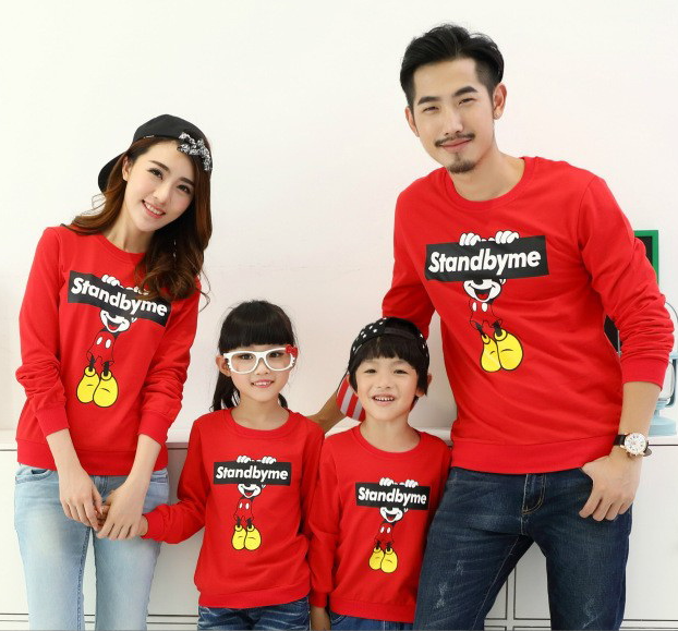 Baju Kaos couple ayah ibu dan 2 anak perempuan