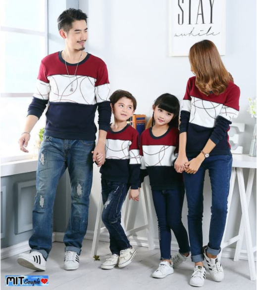 Baju Kaos Couple Keluarga Plus Anak
