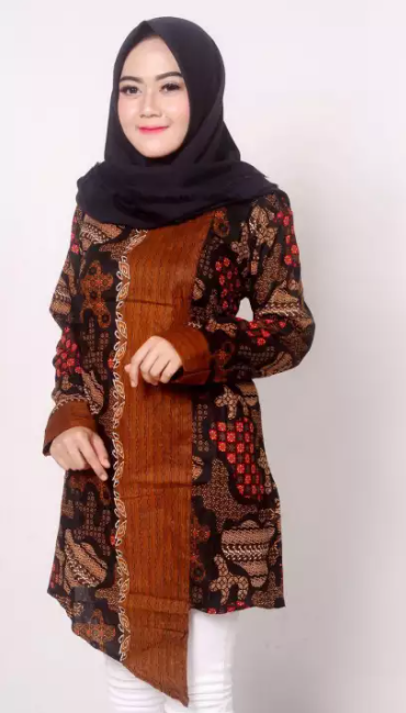 Model baju batik muslim lebaran terbaru